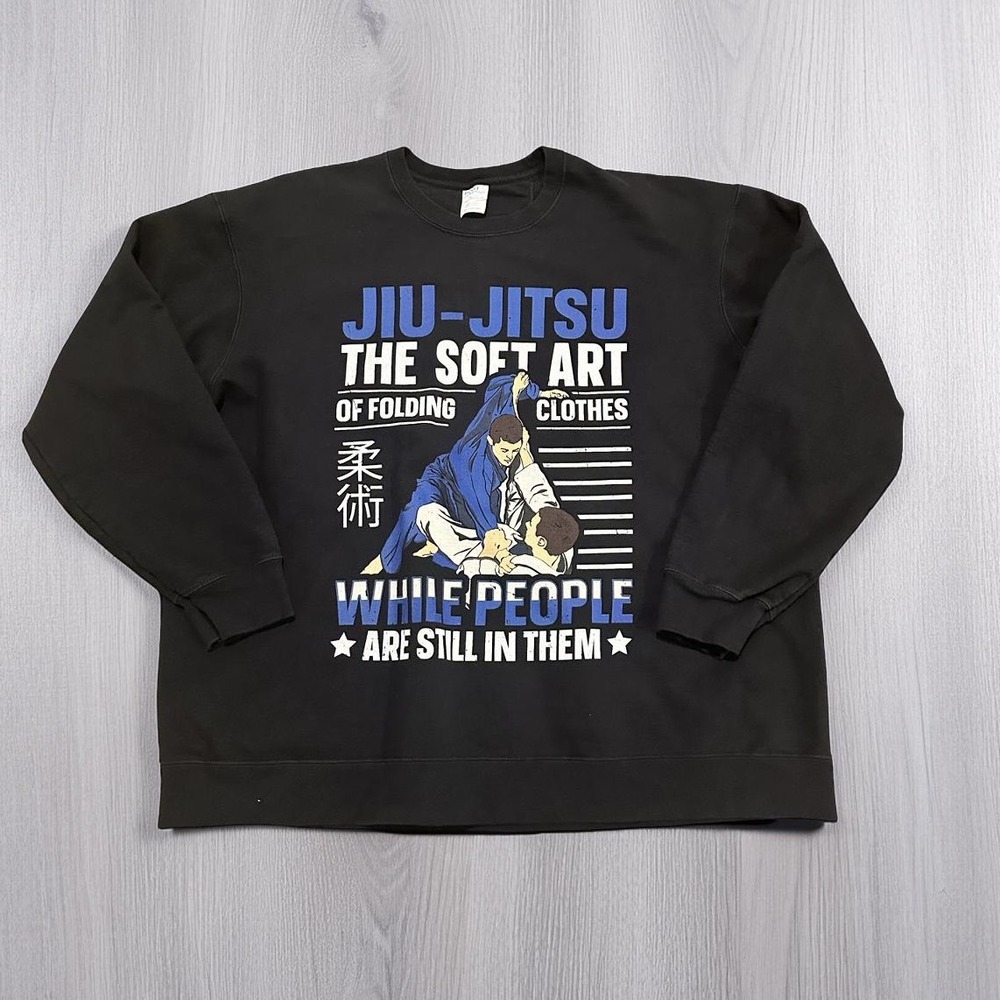 Port & Company Jiu-Jitsu Soft Art Folding Clothes Sweatshirt Mens 2XL Black BJJ